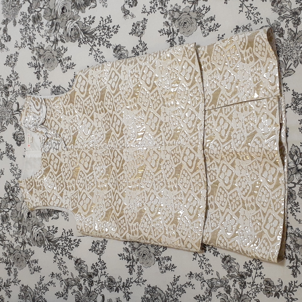 CREWCUTS Metallic Gold Detail Skirt Set